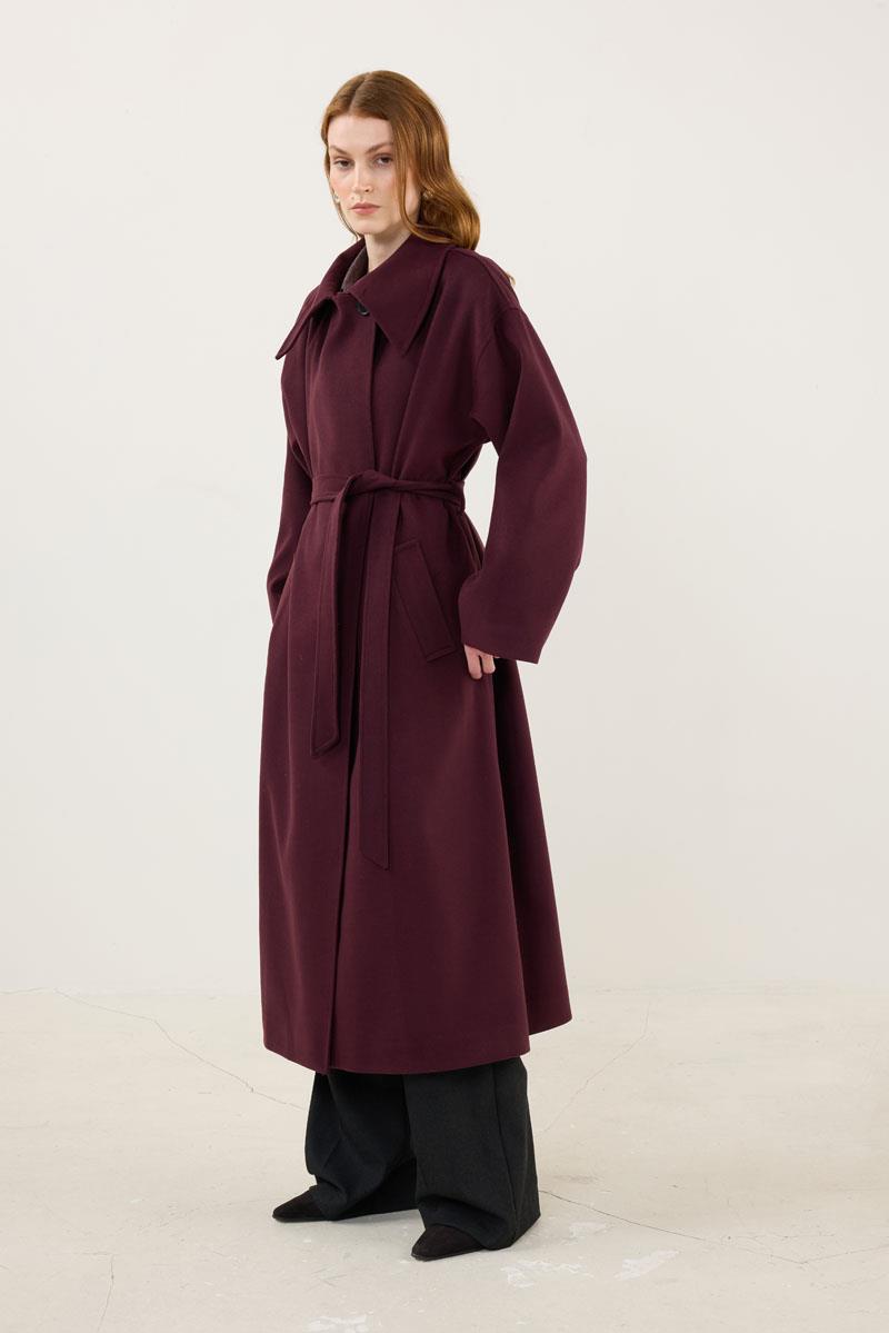 Geniş Yakalı Kaban Mürdüm