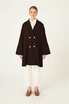 Geniş Yırtmaçlı Ceket Acı kahve