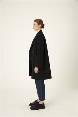 Geniş Yırtmaçlı Ceket Siyah