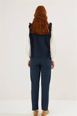 Gömlek Kollu Bluz Lacivert