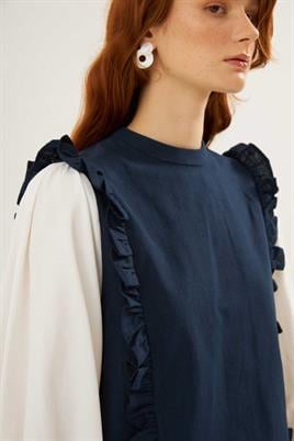 Gömlek Kollu Bluz Lacivert