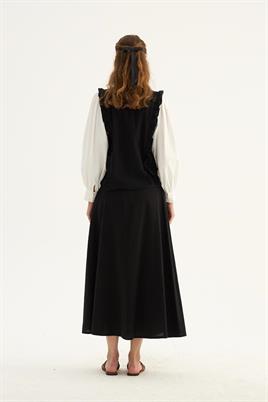 Gömlek Kollu Bluz Siyah