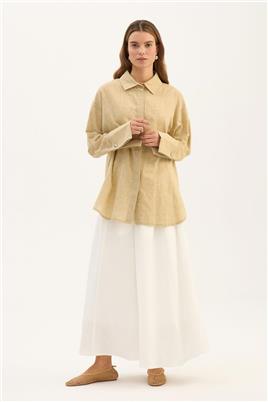 Gümüş Düğmeli Gömlek Zeytin Yeşili