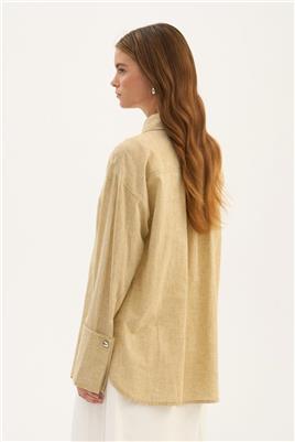 Gümüş Düğmeli Gömlek Zeytin Yeşili