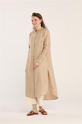 Hakim Yaka %100 Keten Tunik Bej