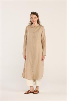 Hakim Yaka %100 Keten Tunik Bej