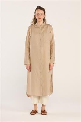 Hakim Yaka %100 Keten Tunik Bej