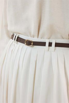 İnce Deri Kemer Acı kahve