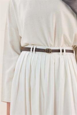 İnce Deri Kemer Acı kahve