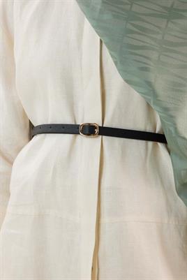 İnce Deri Kemer Siyah