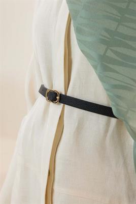 İnce Deri Kemer Siyah