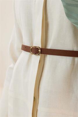 İnce Deri Kemer Taba