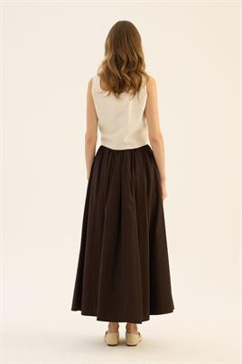 İnce Köprülü Paraşüt Etek Acı kahve