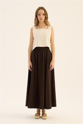 İnce Köprülü Paraşüt Etek Acı kahve