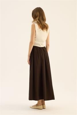 İnce Köprülü Paraşüt Etek Acı kahve