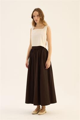 İnce Köprülü Paraşüt Etek Acı kahve