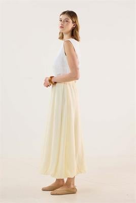 İnce Liyosel Balon Etek Soft Sarı