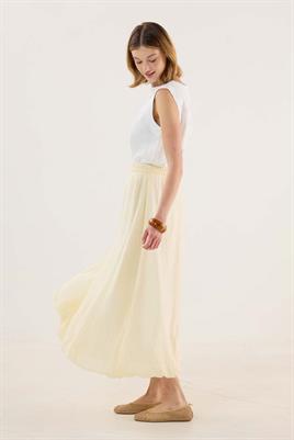 İnce Liyosel Balon Etek Soft Sarı