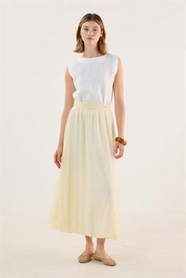 İnce Liyosel Balon Etek Soft Sarı