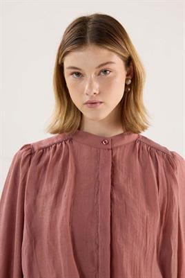 İnce Liyosel Balon Gömlek Gül kurusu