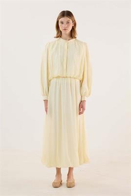 İnce Liyosel Balon Gömlek Soft Sarı