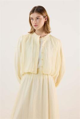 İnce Liyosel Balon Gömlek Soft Sarı