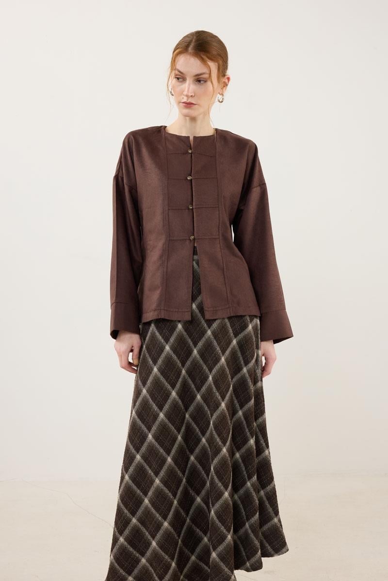 İnce Süet Ceket Acı kahve