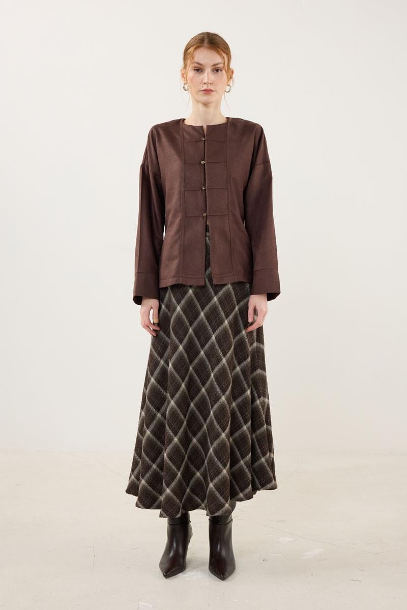 İnce Süet Ceket Acı kahve