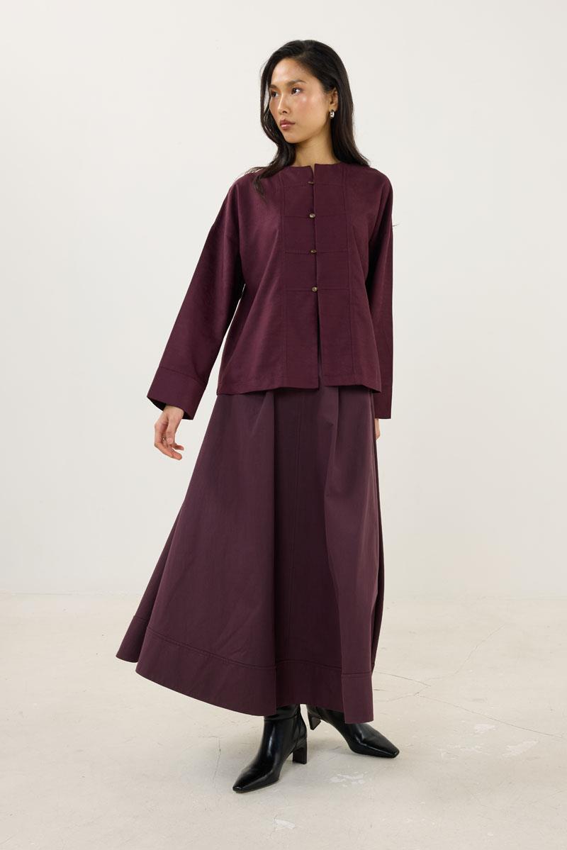 İnce Süet Ceket Bordo