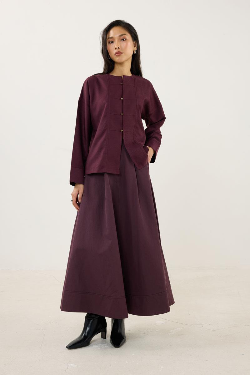 İnce Süet Ceket Bordo