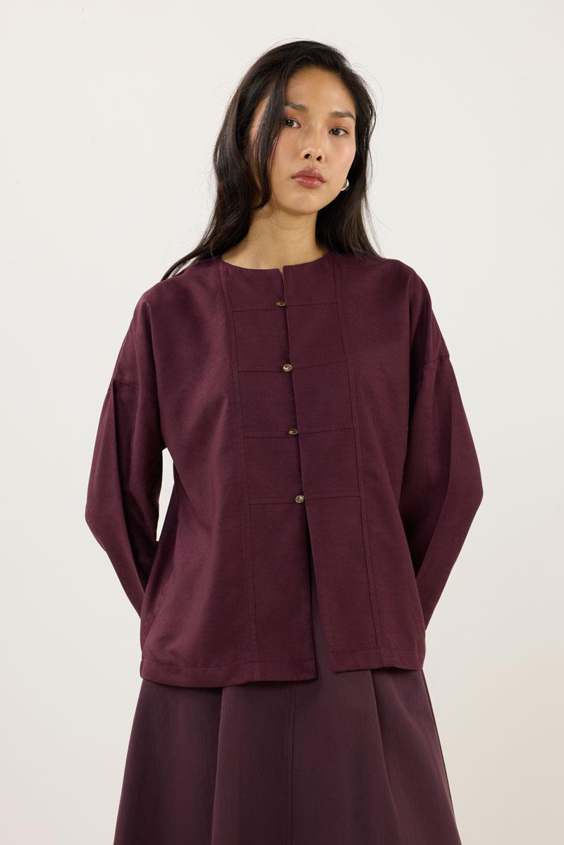 İnce Süet Ceket Bordo