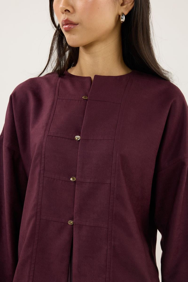 İnce Süet Ceket Bordo