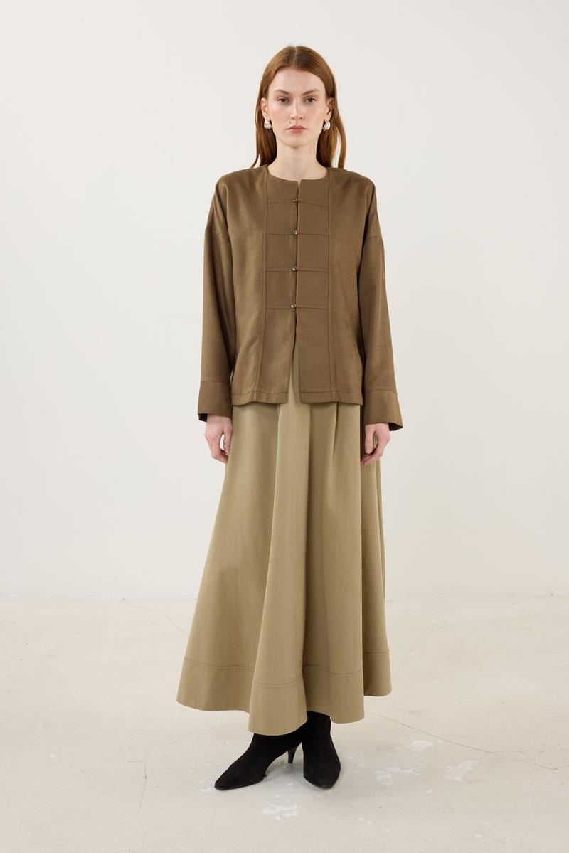 İnce Süet Ceket Haki