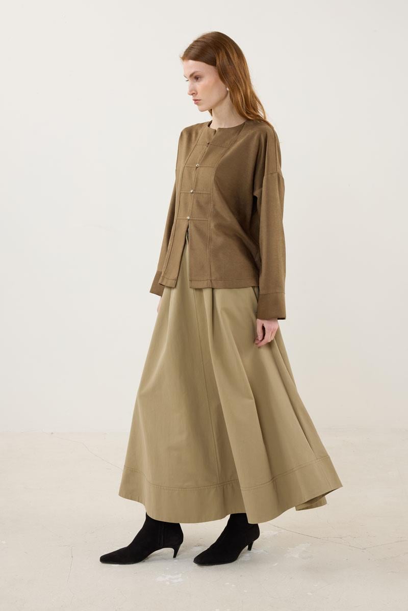 İnce Süet Ceket Haki