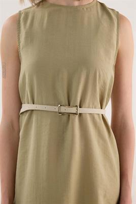 İnce Süet Kemer Bej