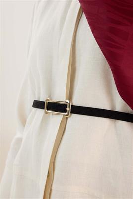 İnce Süet Kemer Siyah