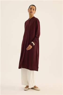 İnce Yazlık Tunik Bordo