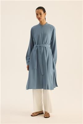 İnce Yazlık Tunik Mavi