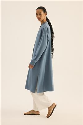 İnce Yazlık Tunik Mavi