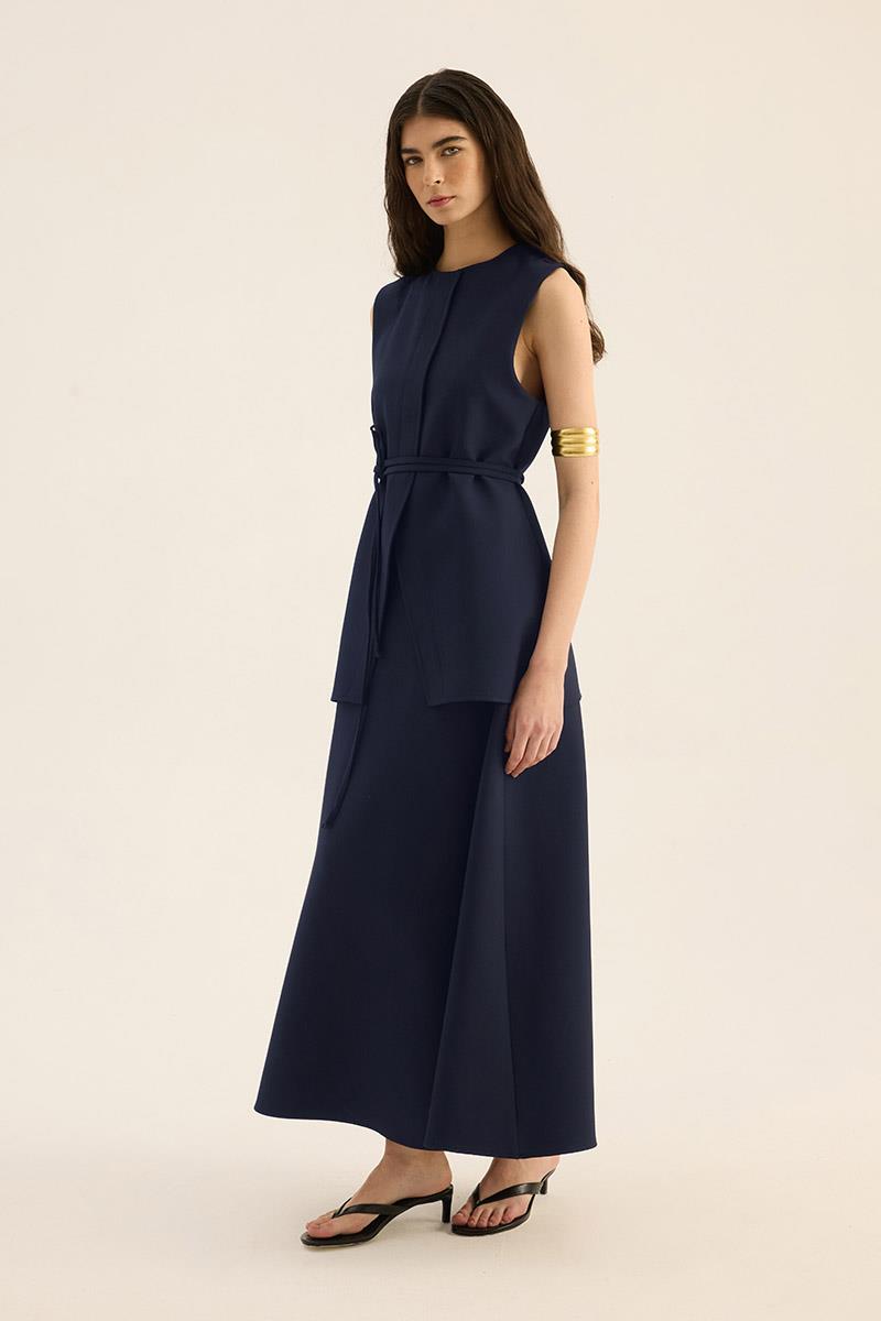 İp Kemerli Yelek Lacivert