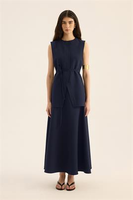 İp Kemerli Yelek Lacivert