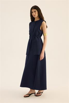 İp Kemerli Yelek Lacivert