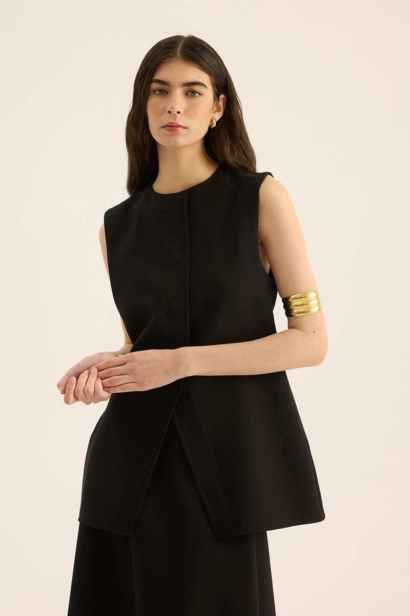 İp Kemerli Yelek Siyah