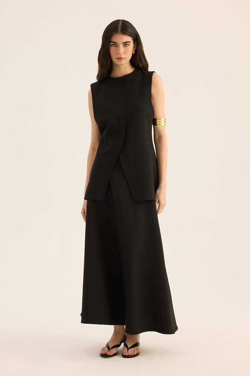 İp Kemerli Yelek Siyah