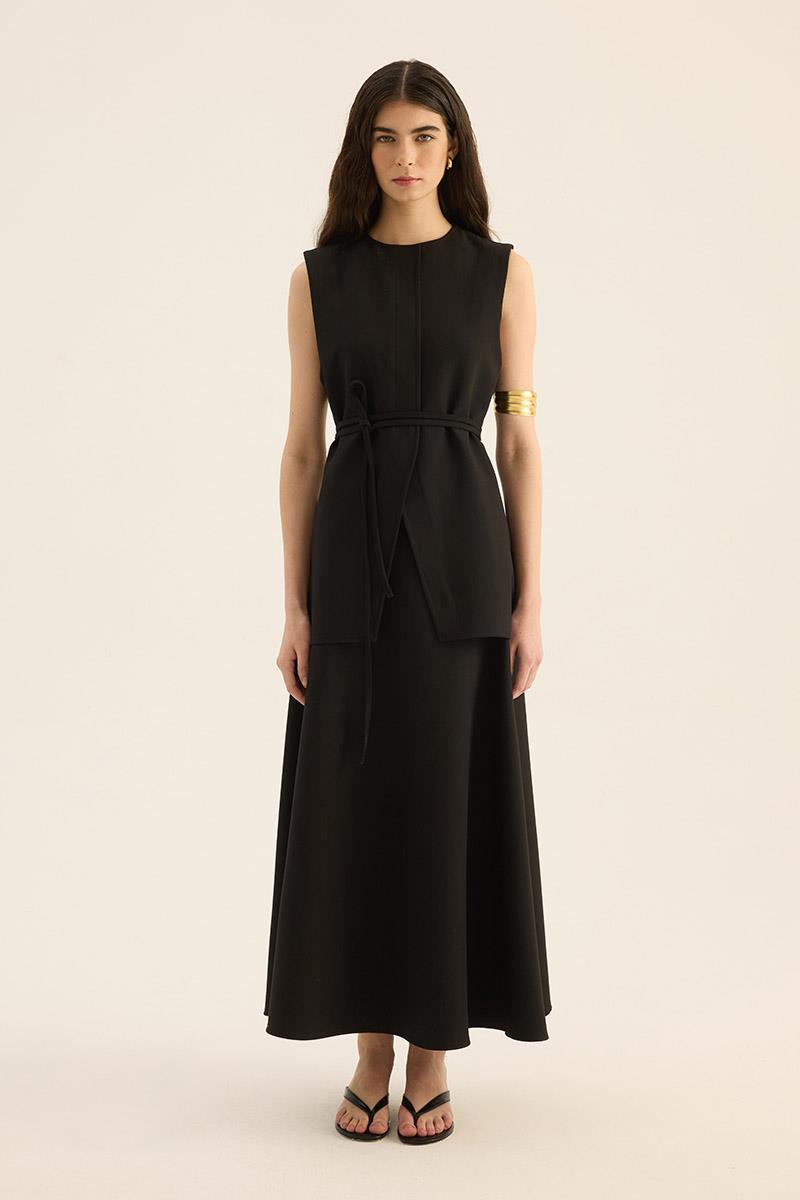 İp Kemerli Yelek Siyah