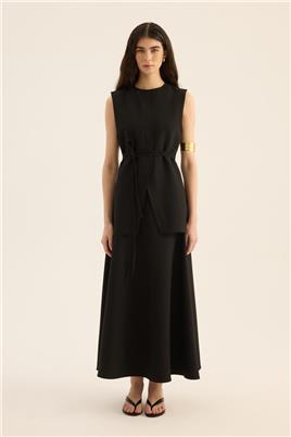 İp Kemerli Yelek Siyah