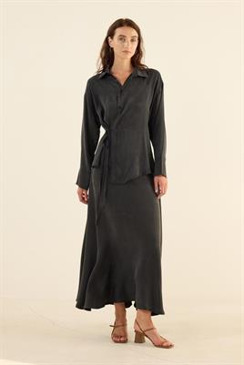 İpek Kupra Etek Siyah