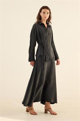 İpek Kupra Etek Siyah