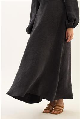 Işıltılı Liyosel Elbise Siyah