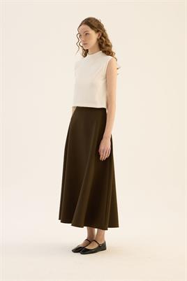 Kabarık Puf Etek Koyu Haki